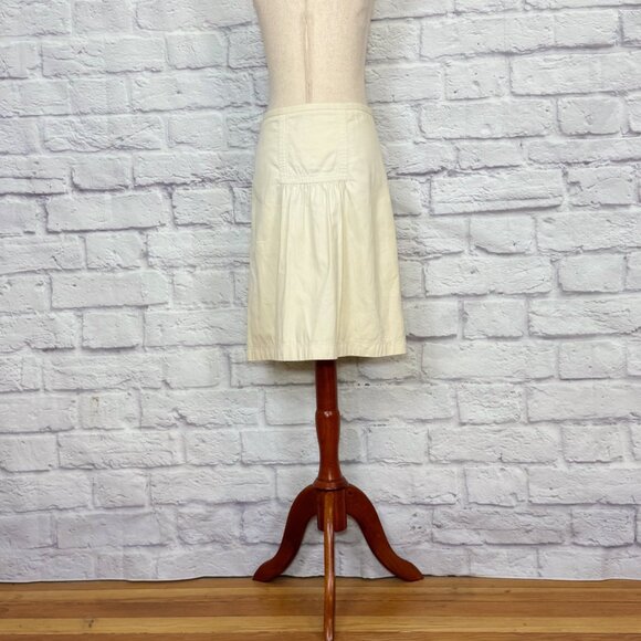 Max Azria Collection Ivory Cotton Knee-Length Skirt - Picture 2 of 9